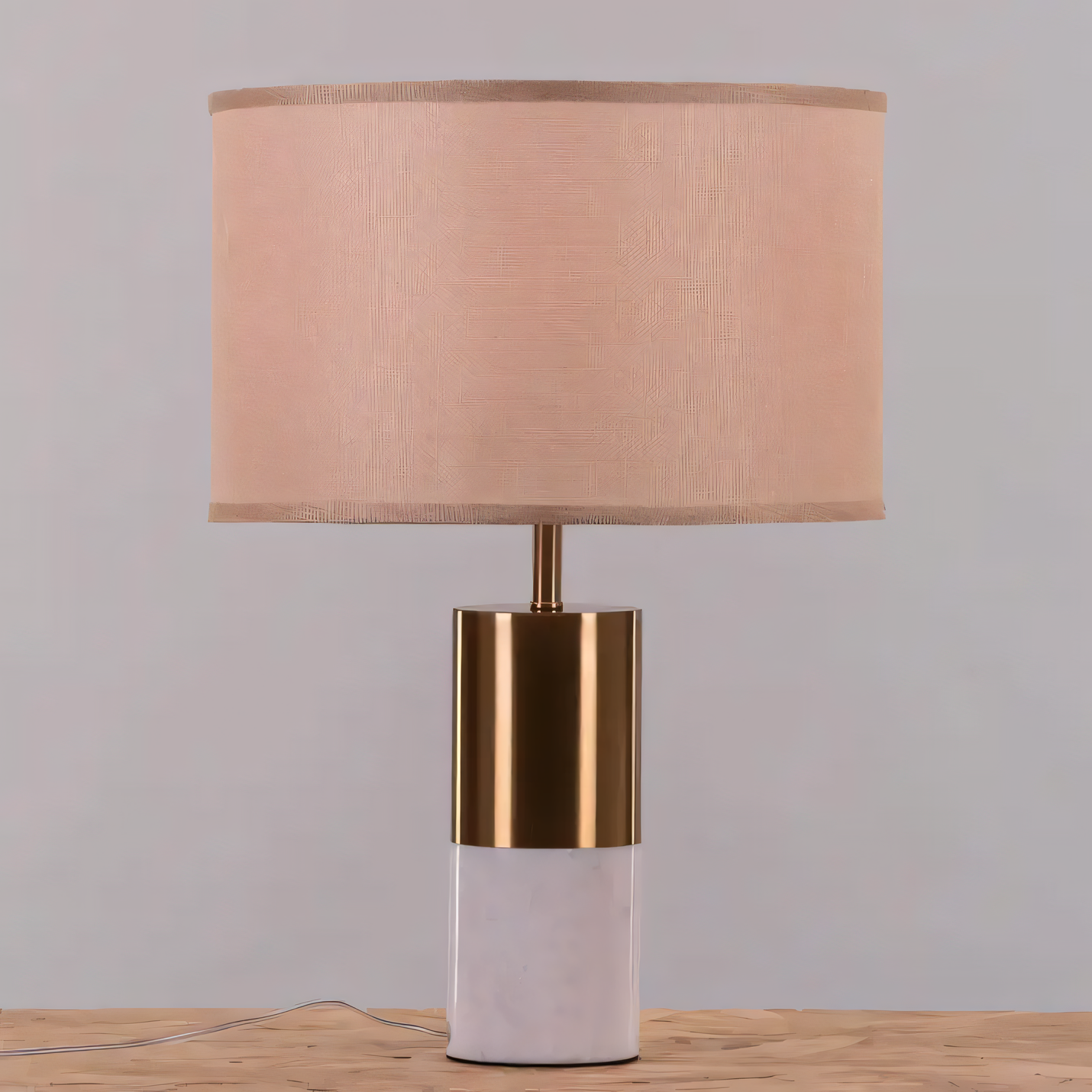 Elegant marble lamp with metallic gold accents