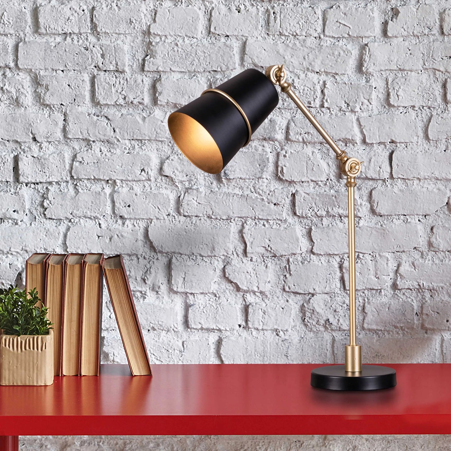 Sophisticated study table lamp with marble base