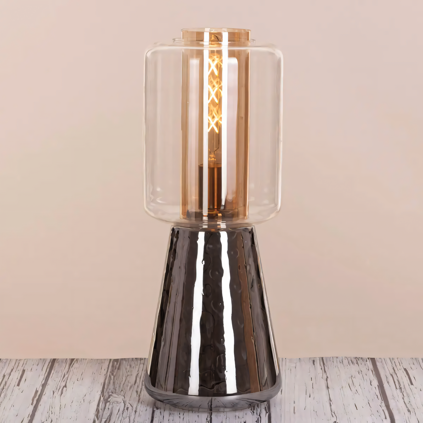 Minimalist table lamp with captivating glass textures