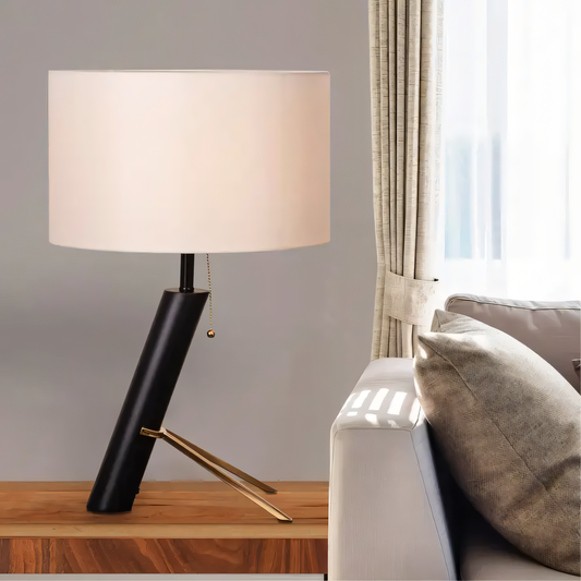 Modern Black and Gold Metal Table Lamp