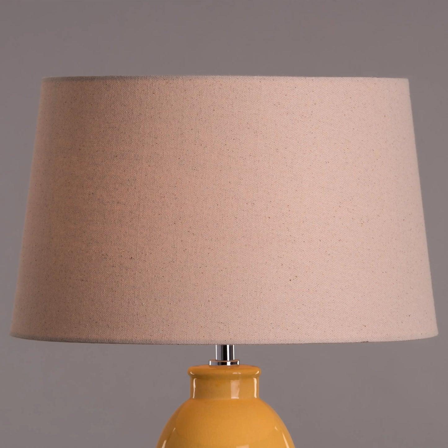 Cheerful Round Table Lamp with Glossy Ceramic Base