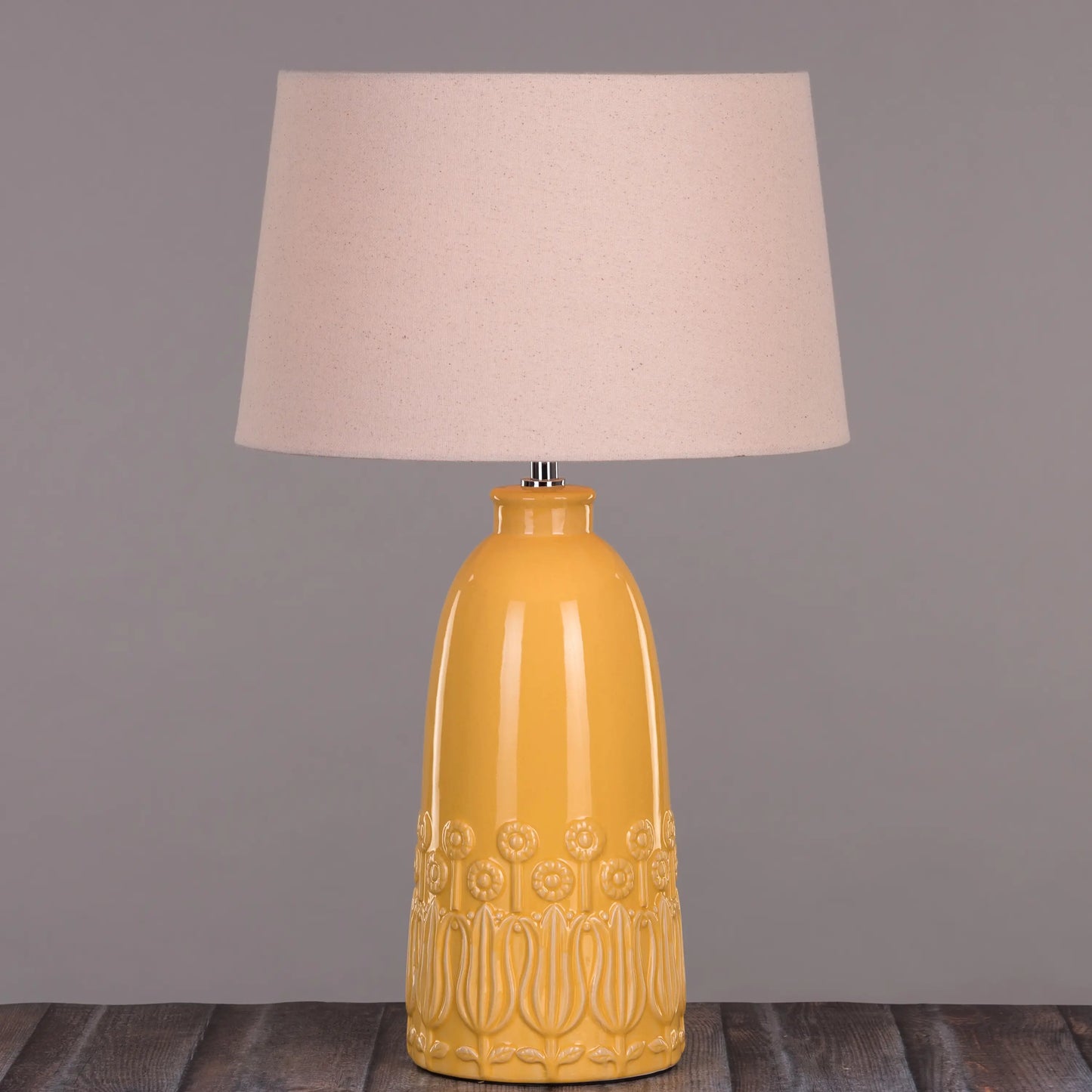 Sunshine-Inspired Yellow Table Lamp with Organic Silhouette