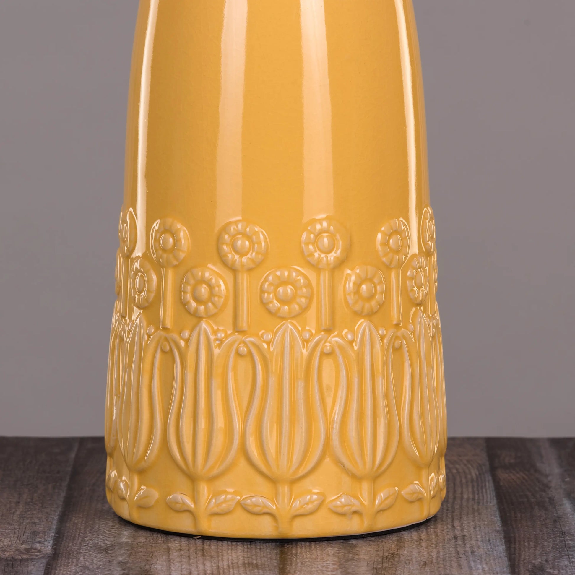 Durable Ceramic Table Lamp in Rich Golden Yellow Hue