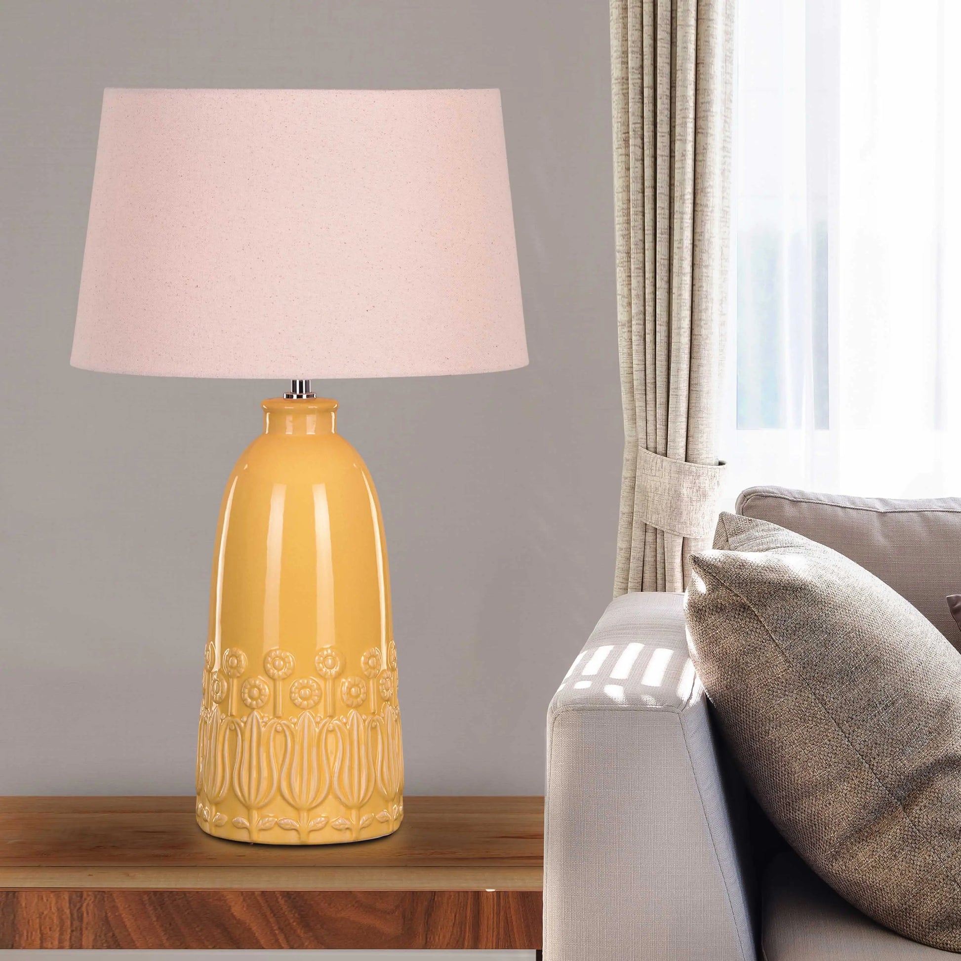 Come September Large Yellow Ceramic Table Lamp