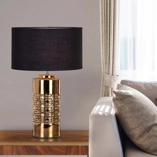 Captivating ceramic table lamp with smokey hue