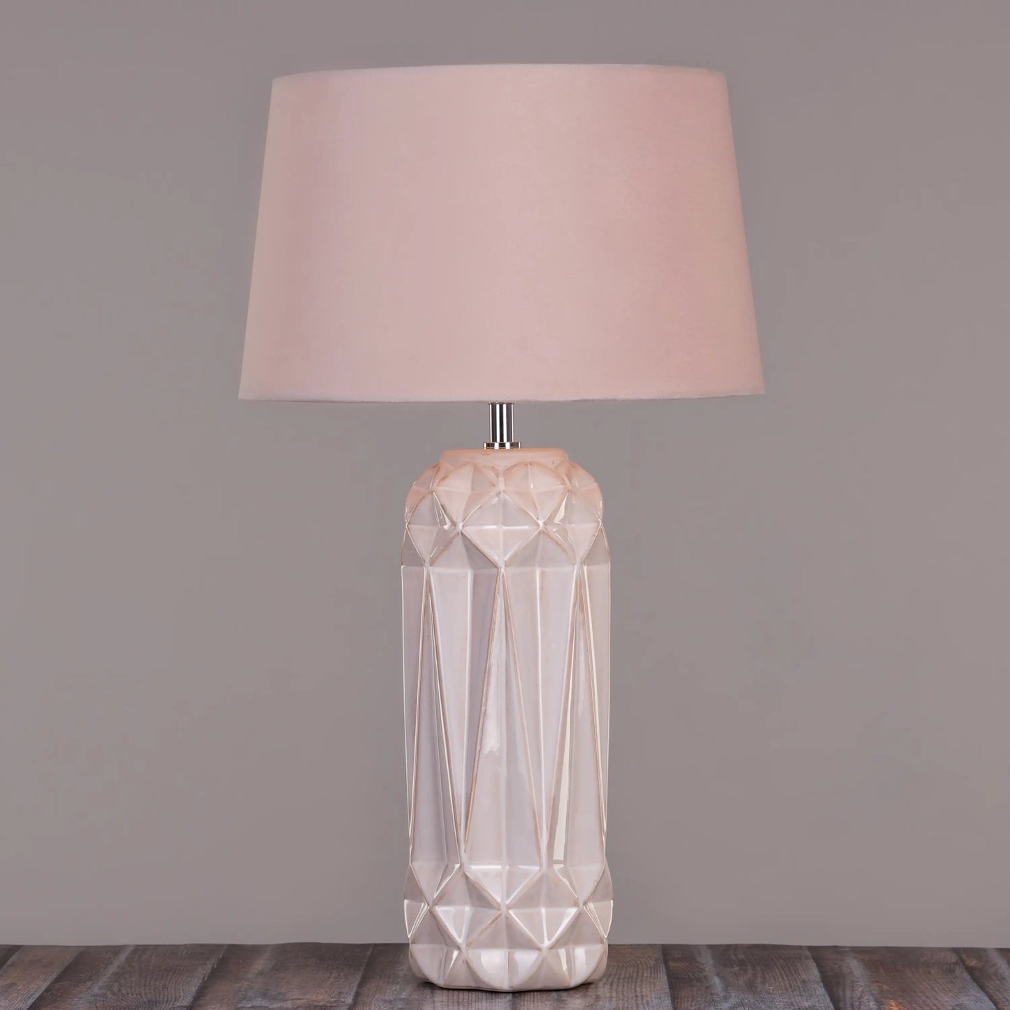 Playful Round Table Lamp with Glossy Ceramic Base