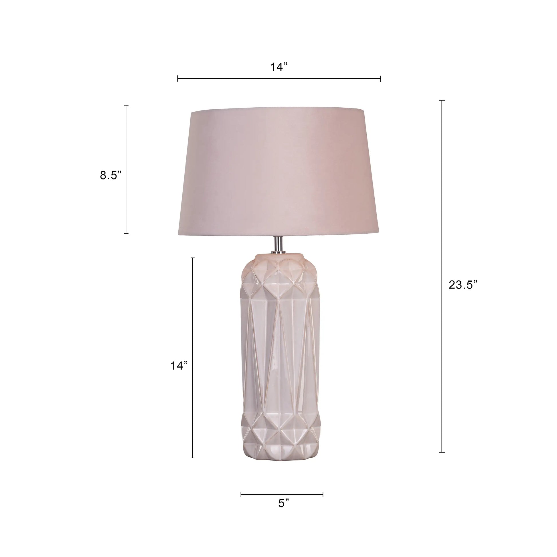 Durable Ceramic Table Lamp in Soft Pink Hue