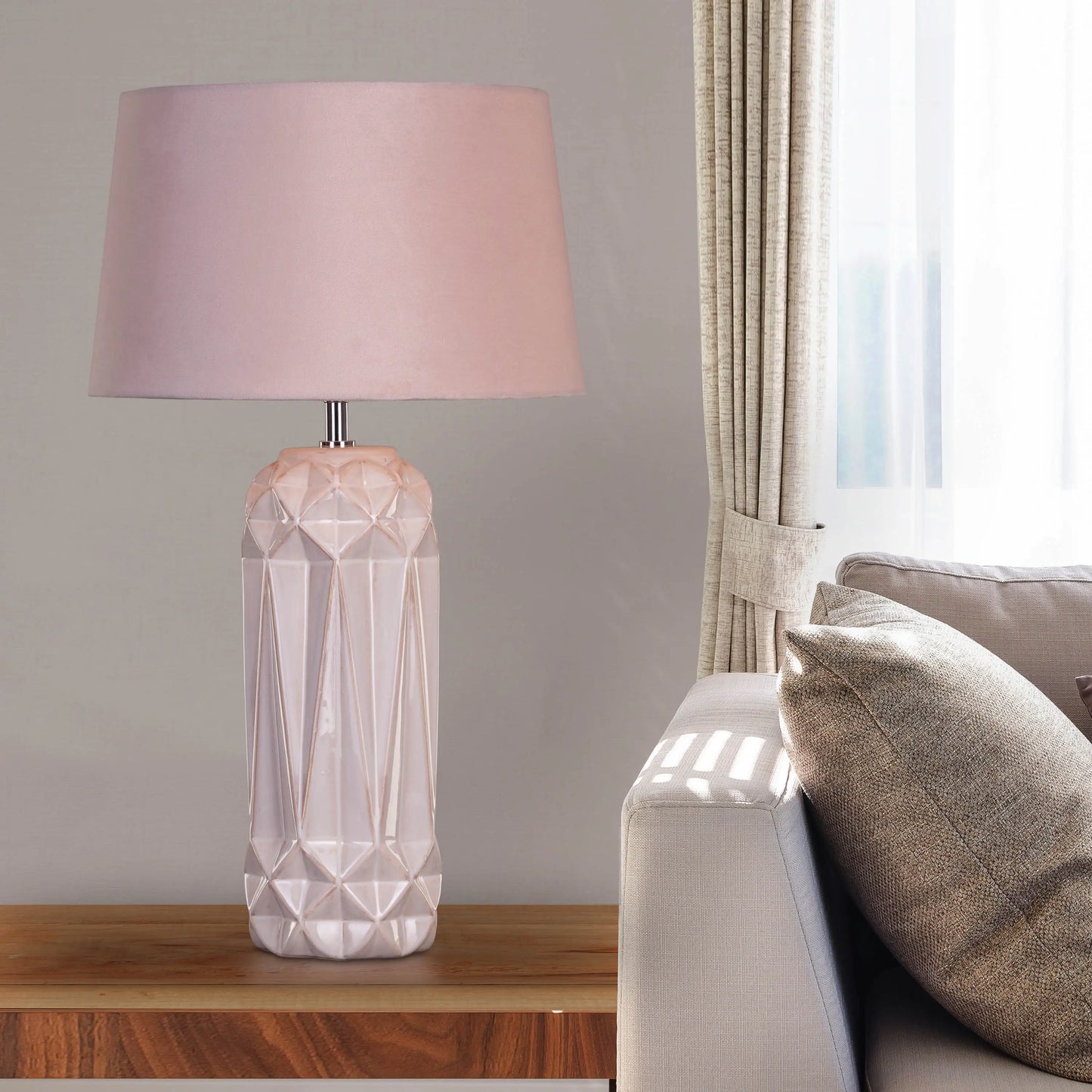 Cotton Candy Pink Ceramic Table Lamp