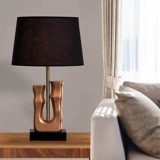 Elegant valley-inspired table lamp with fabric shade