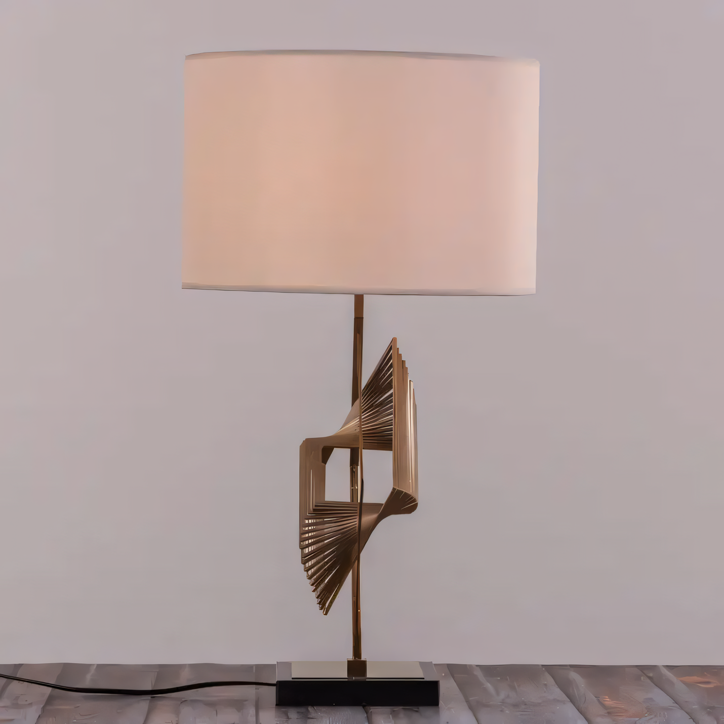 Captivating blend of industrial-inspired aesthetics and natural elegance in the Stepping Stone Lamp