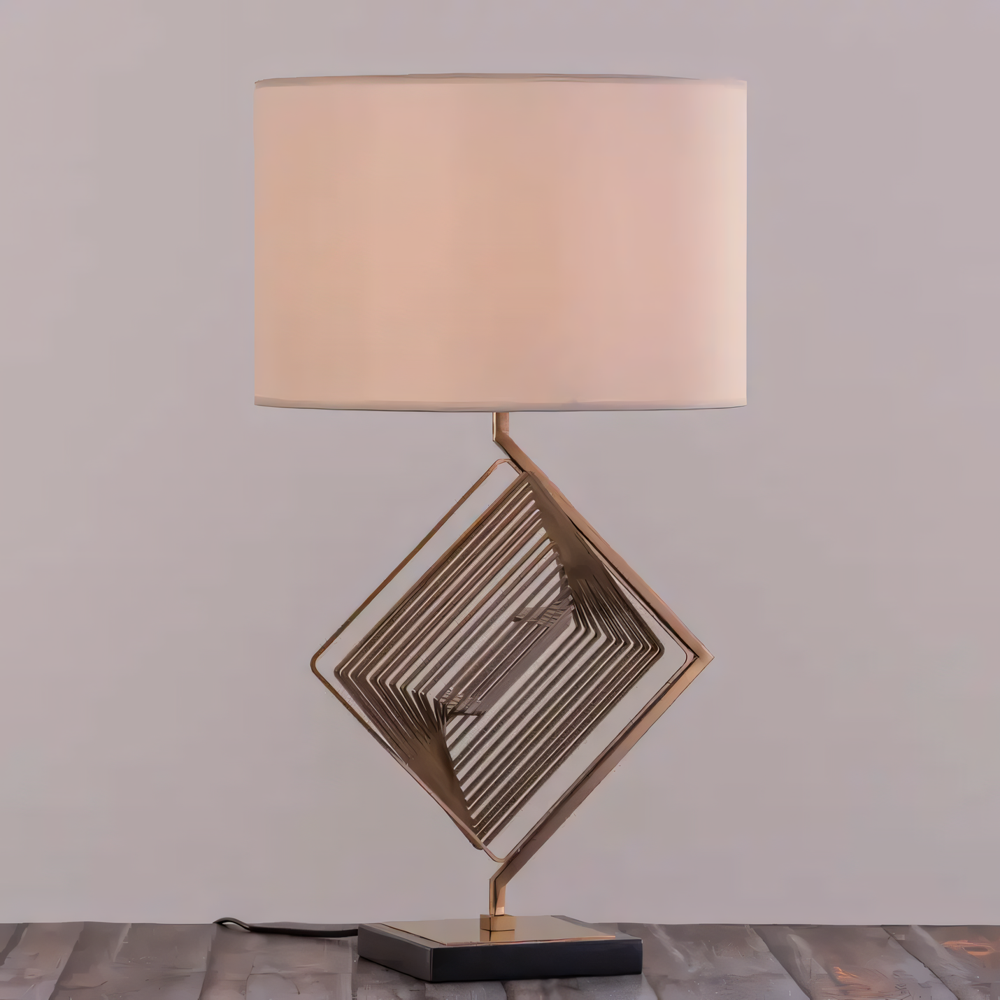 Cylindrical silhouette and clean lines of the Stepping Stone Lamp