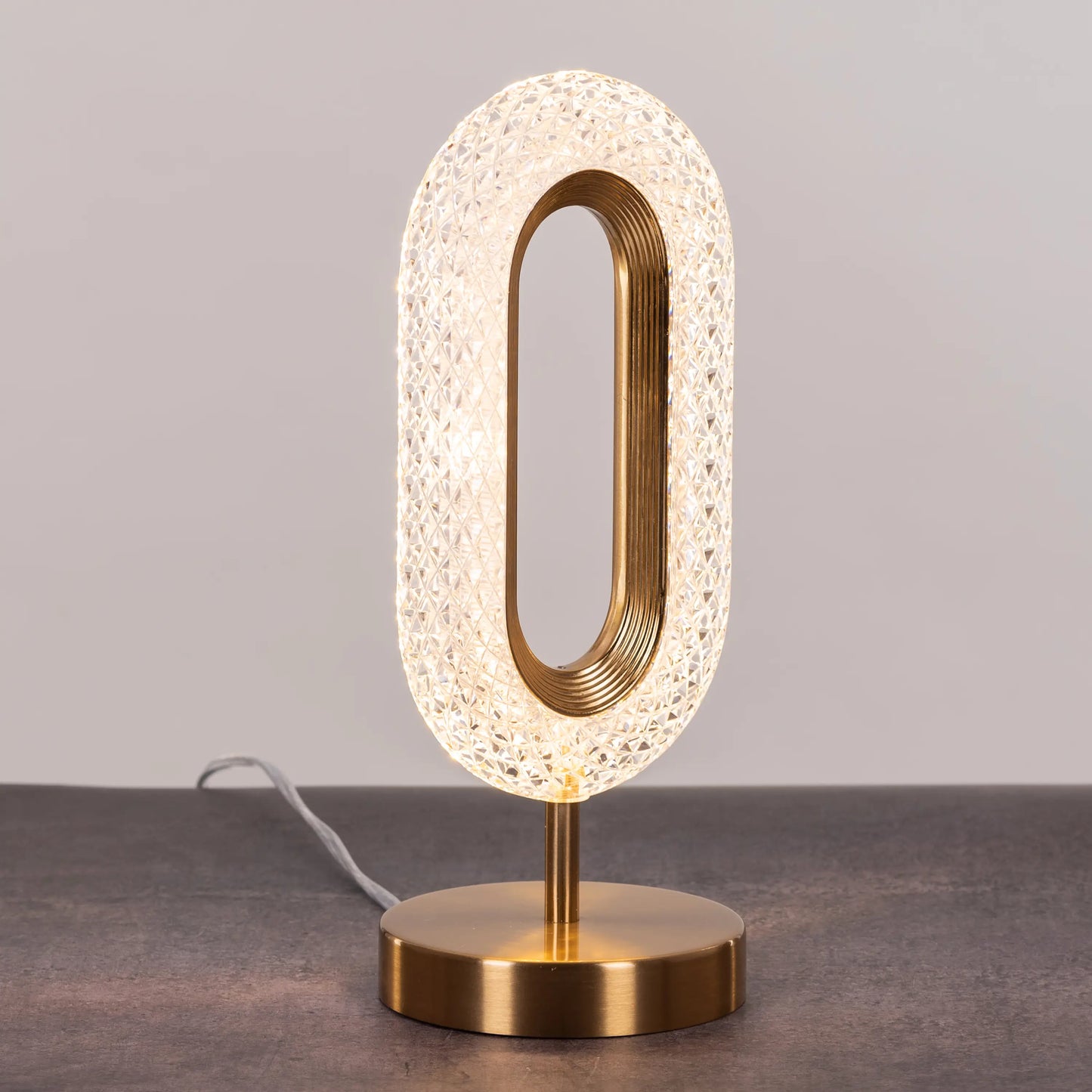 Stylish Gold Finish Table Lamp with Acrylic Light Diffuser