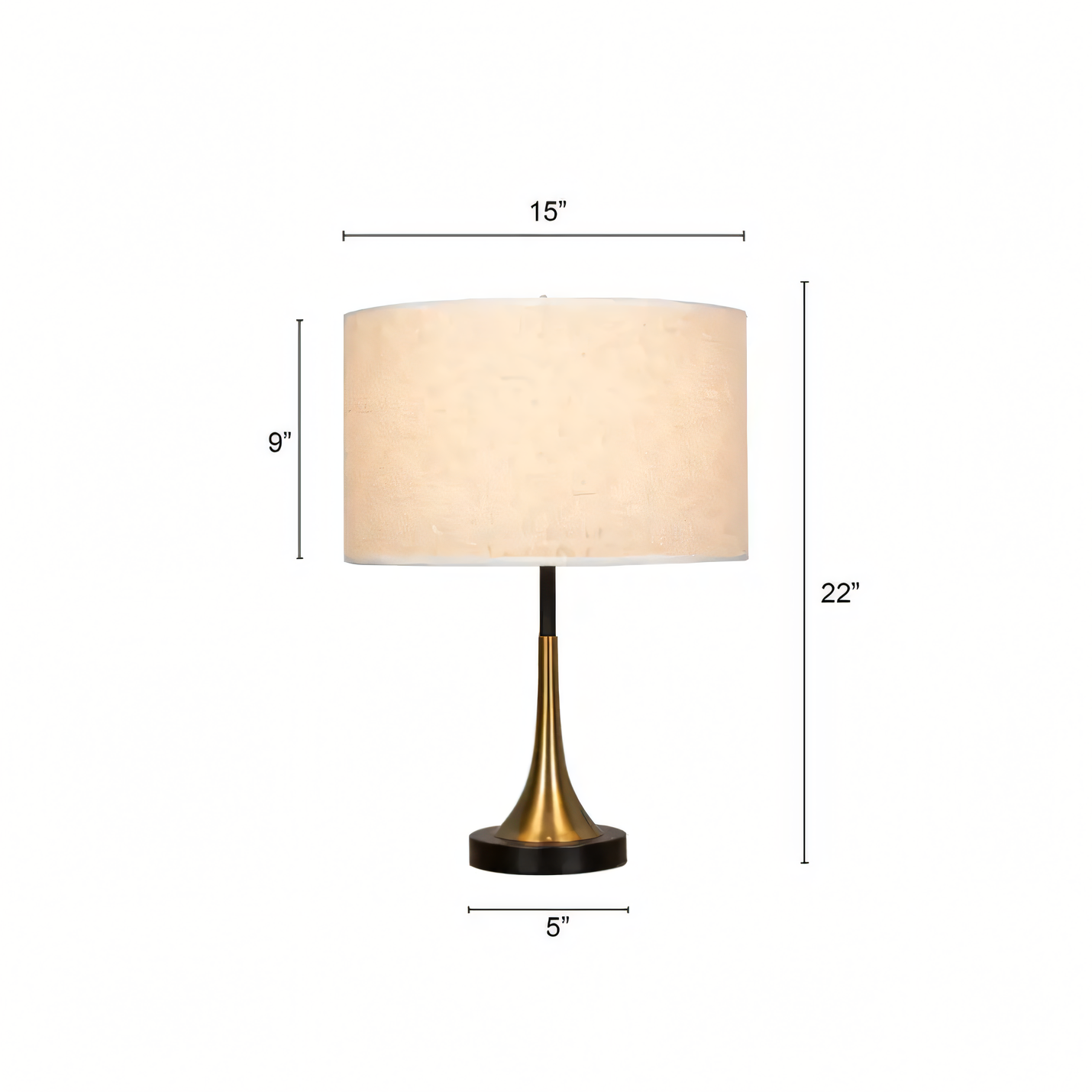 Natural elegance meets metallic warmth in this table lamp