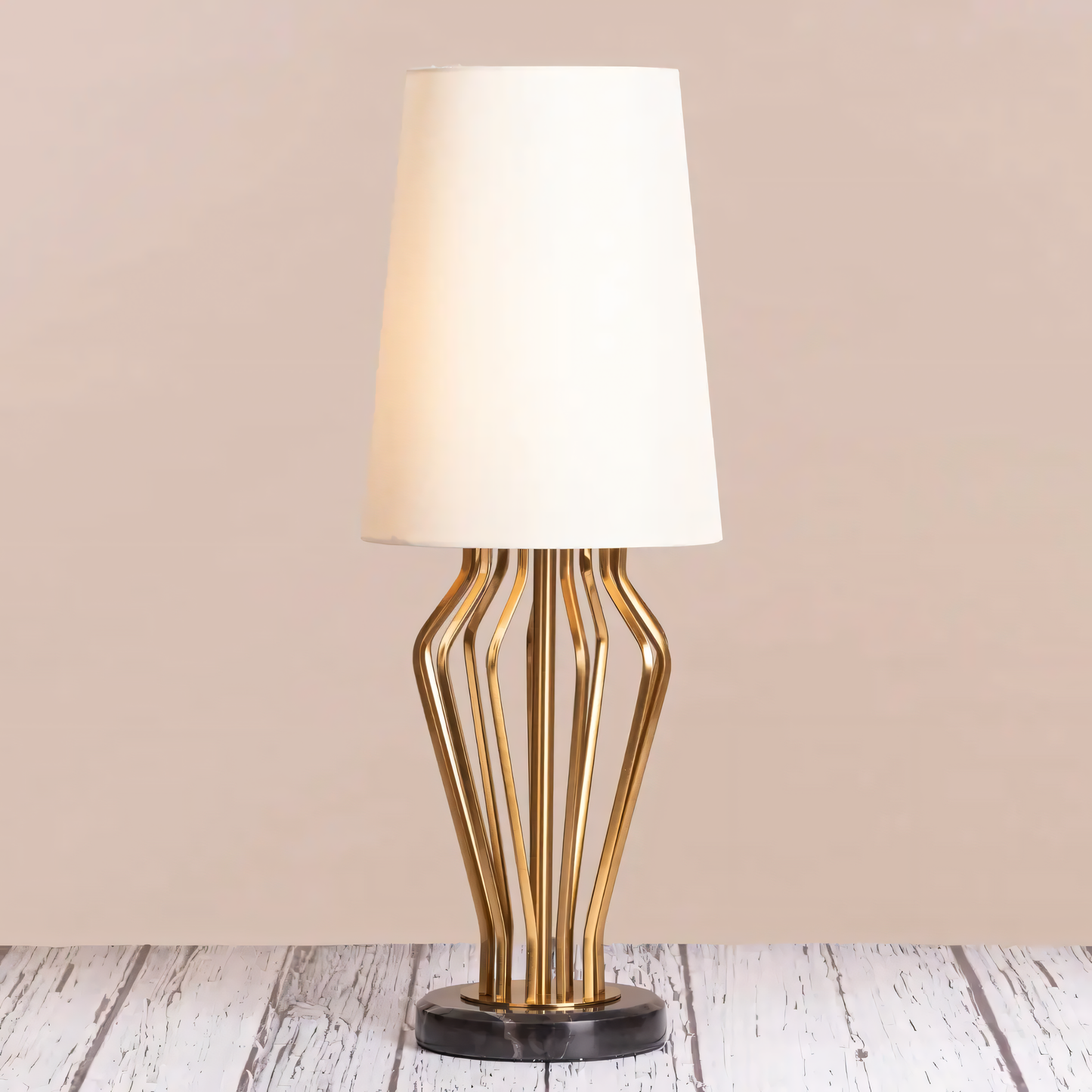 Luxurious marble table lamp with gold accents