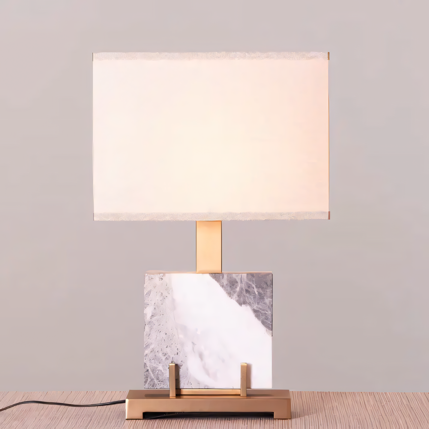 Elegant Marbled Travatino Table Lamp