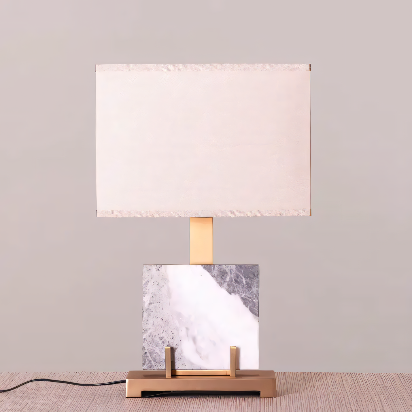 Beige Rectangular Fabric Shade for Warm Illumination