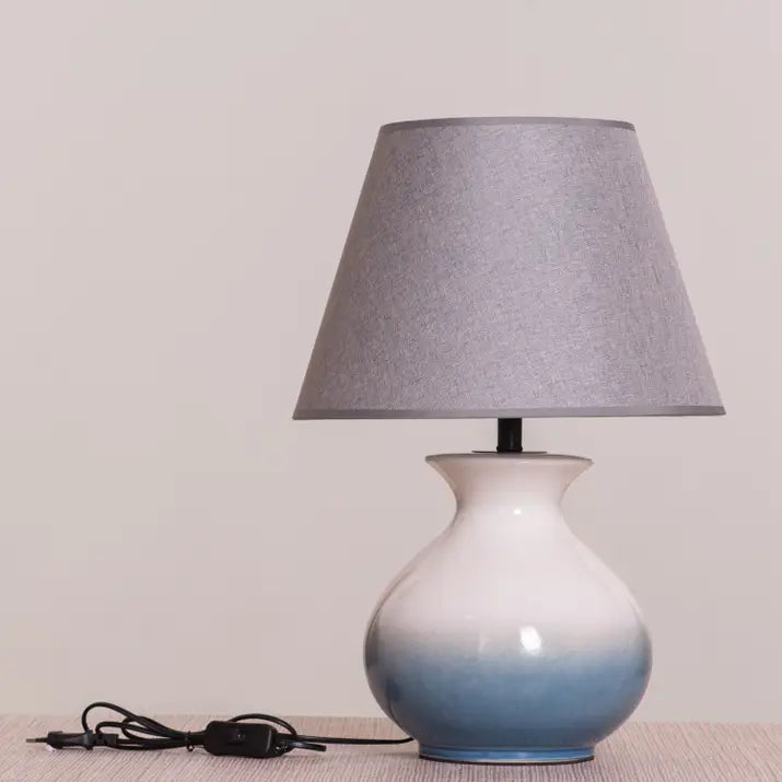 Beach-inspired blue gradient ceramic table lamp