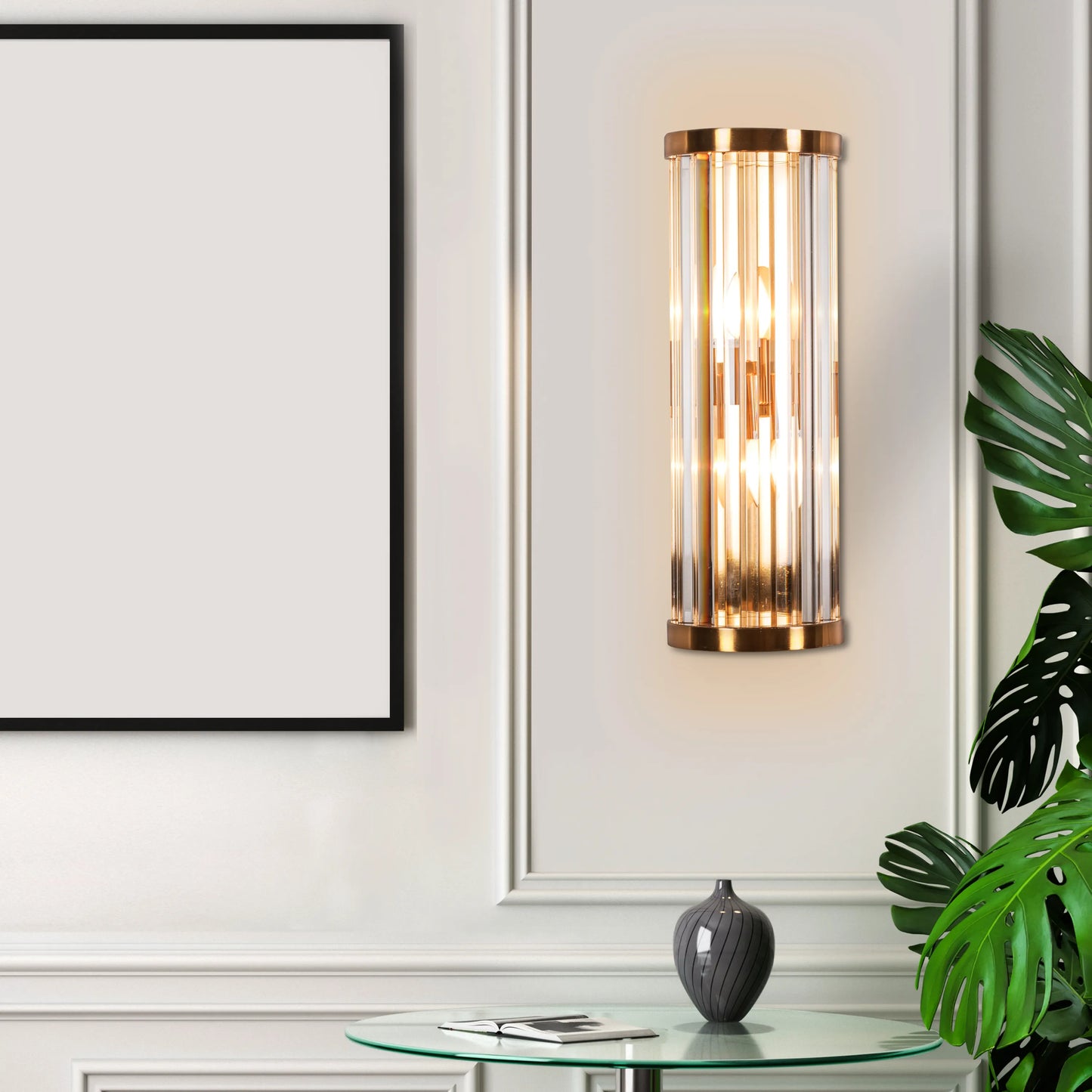 Ritzy Glass Tube Wall Light