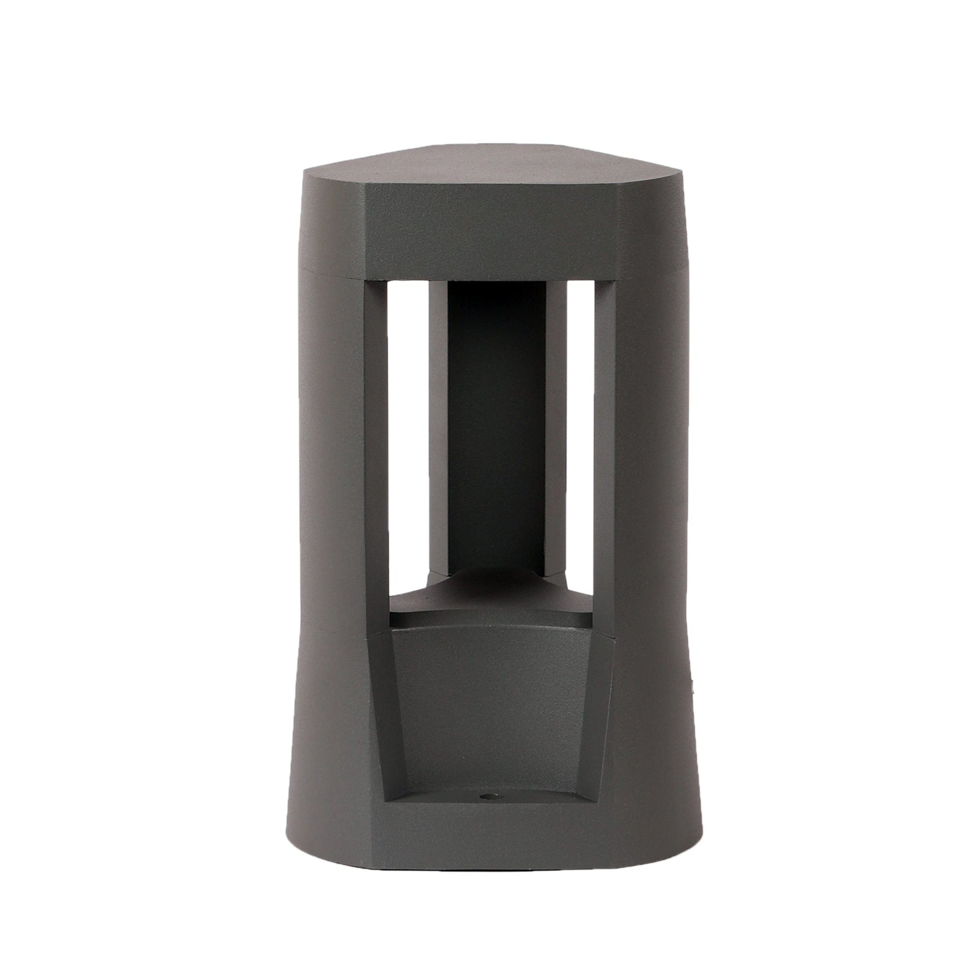 Tri-cut bollard light with modern sculpture-like design