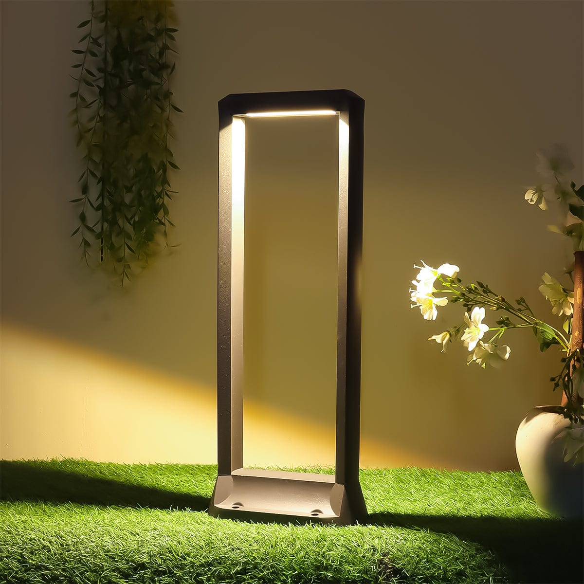 Hatch garden bollard light for natural outdoor spaces