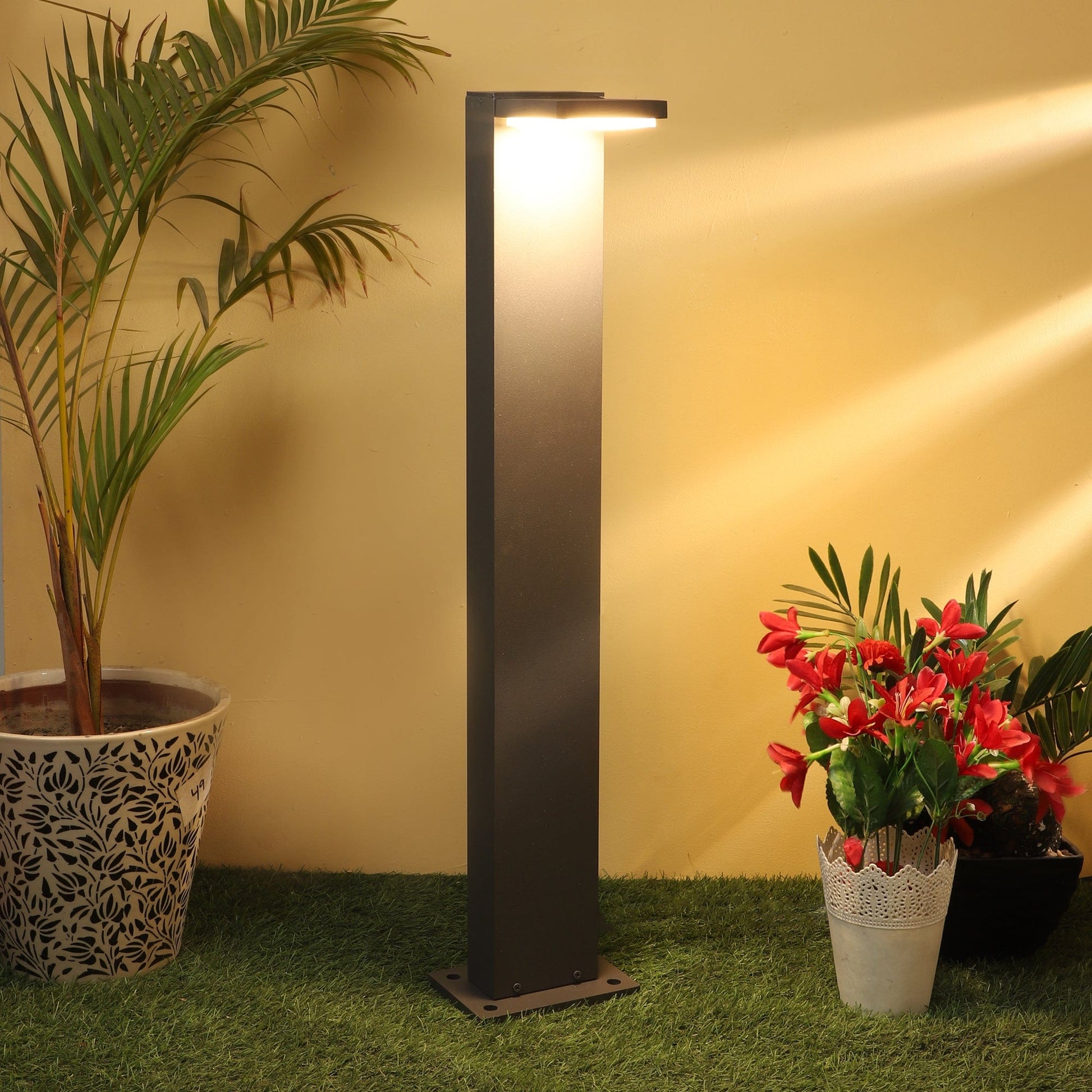 Sustainable L-shaped bollard lights for eco-conscious gardens