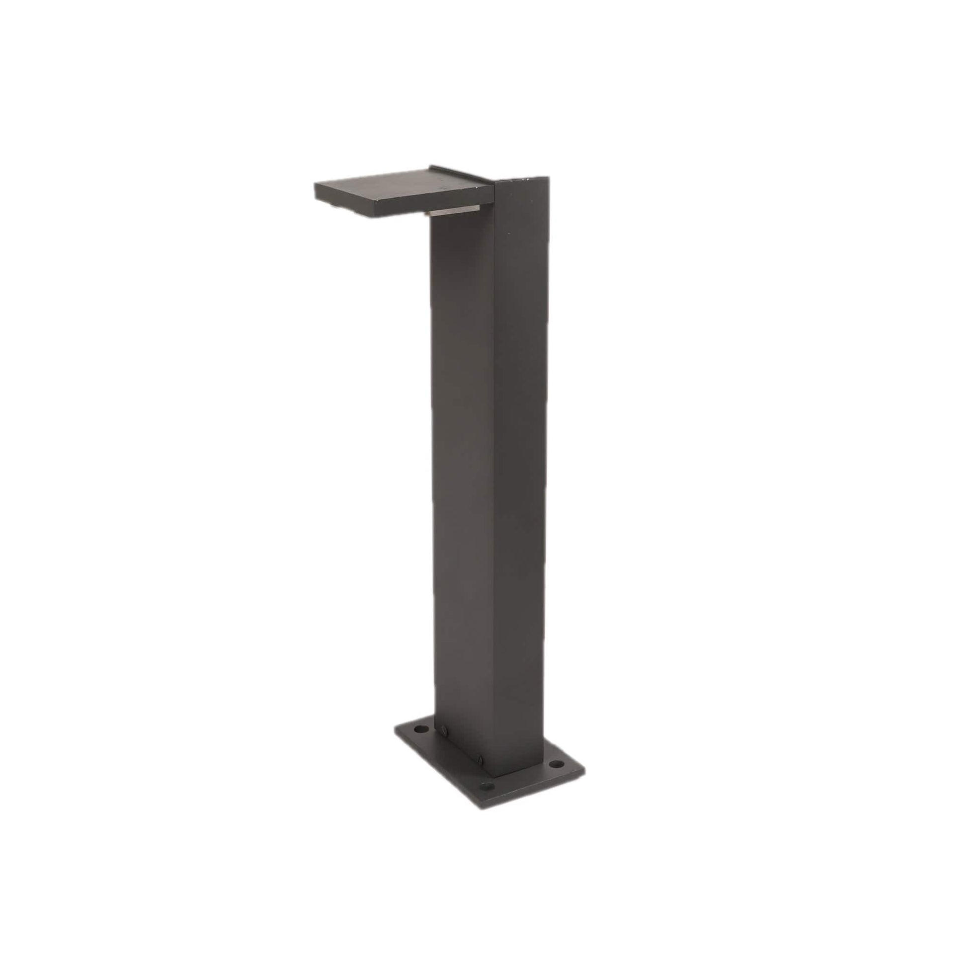 Sleek L-shaped bollard lights enhancing garden textures