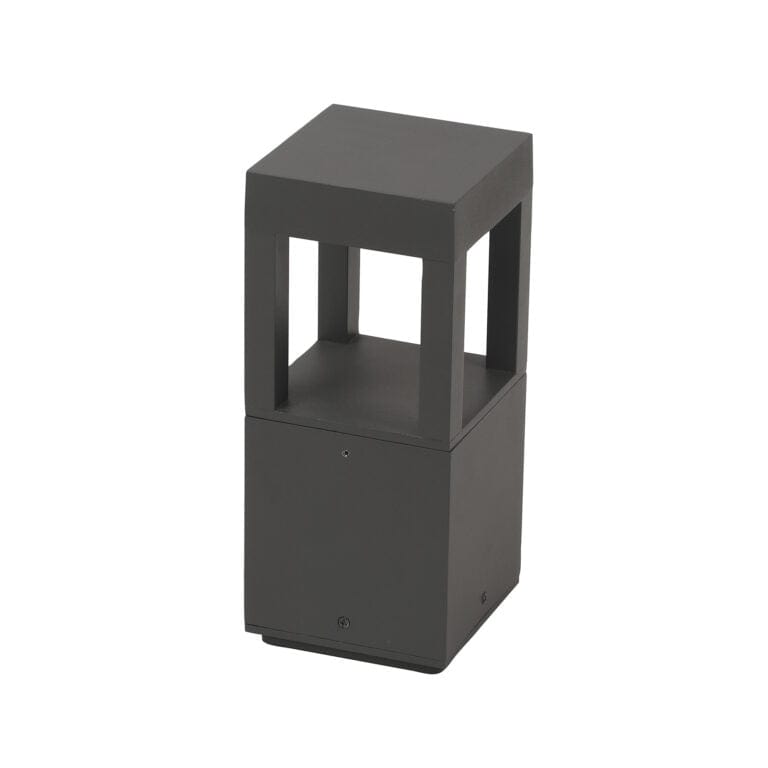 Quad Glare Modern Bollard Garden Light casting warm glow