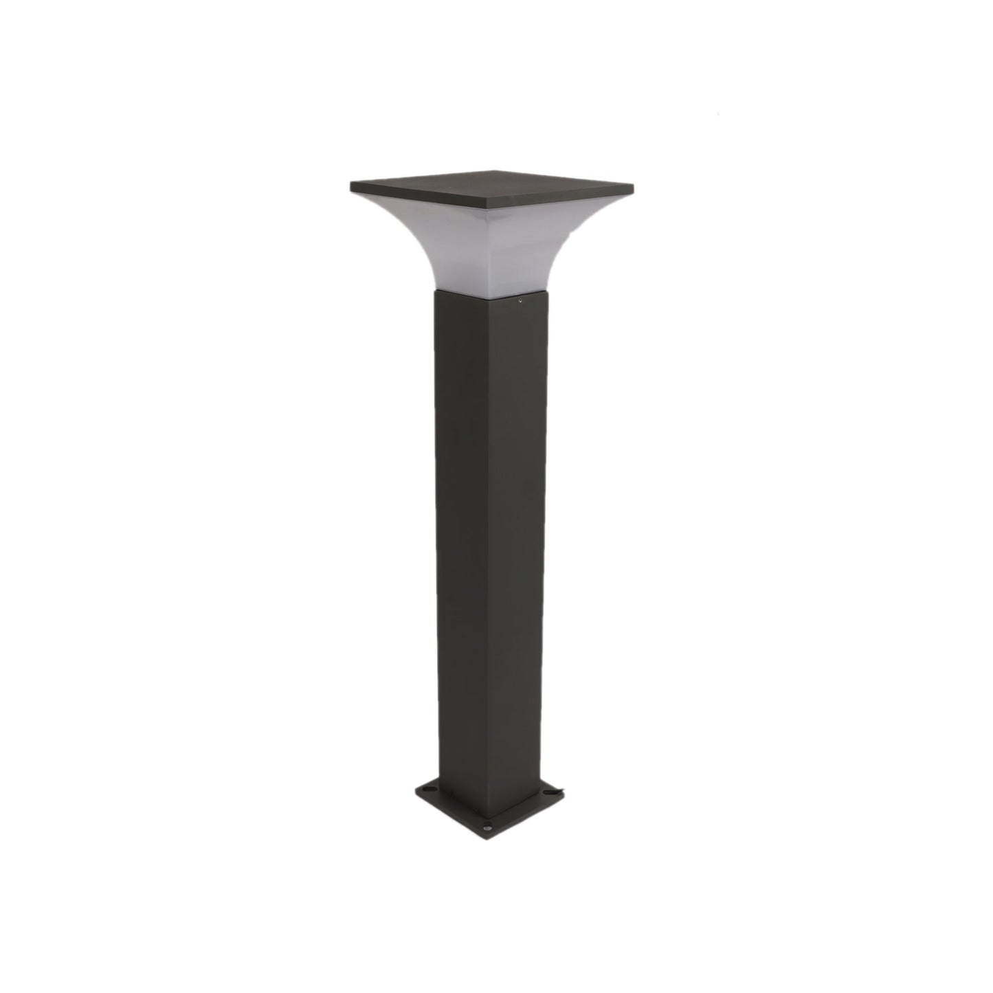 LED bollard light revealing intricate architectural details