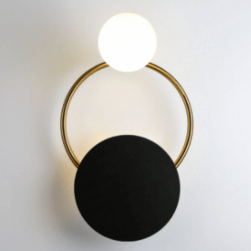 Adventurous wall sconce, misty town's sentinel, enchanted flames.